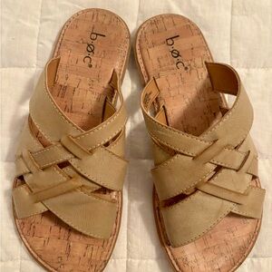 b.o.c. Tan Sandals with Minimalist Design and Flat Sole